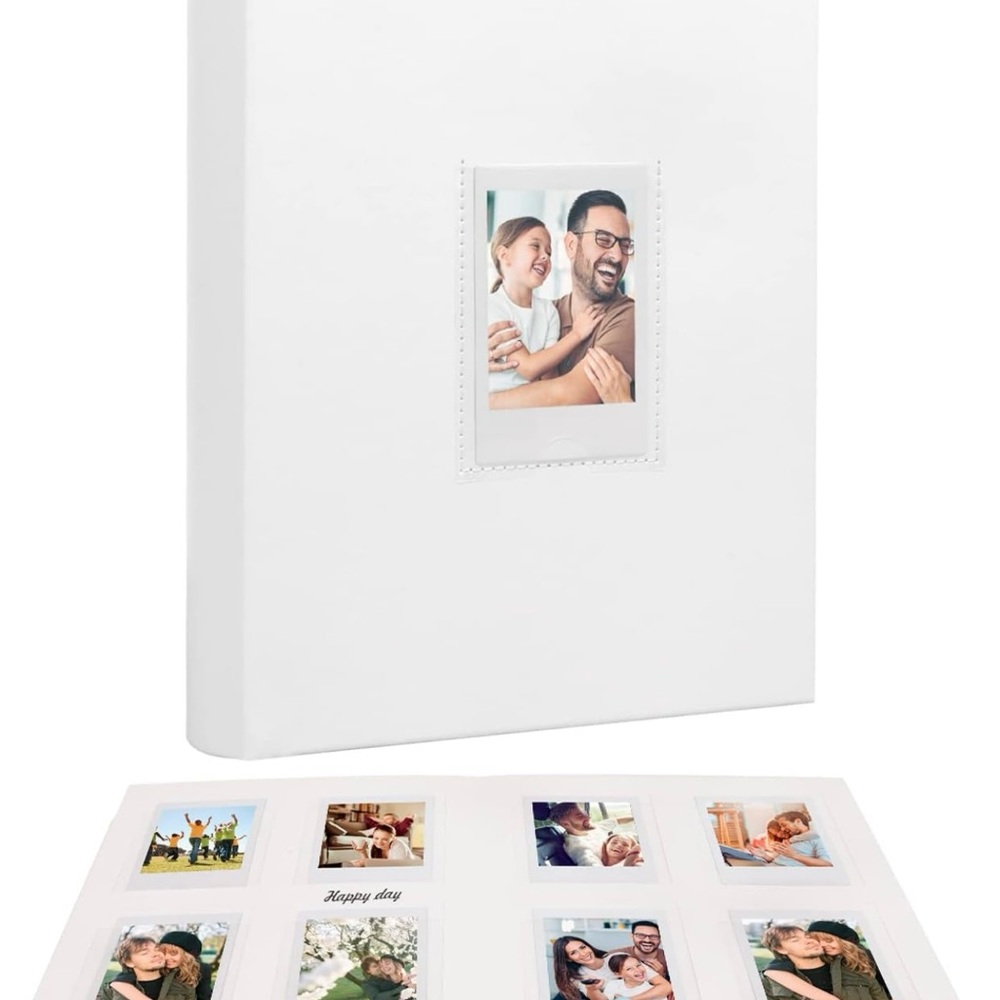 White Faux Leather Photo Album for Polaroid Pictures 128 Pockets NWT - Picture 4 of 7